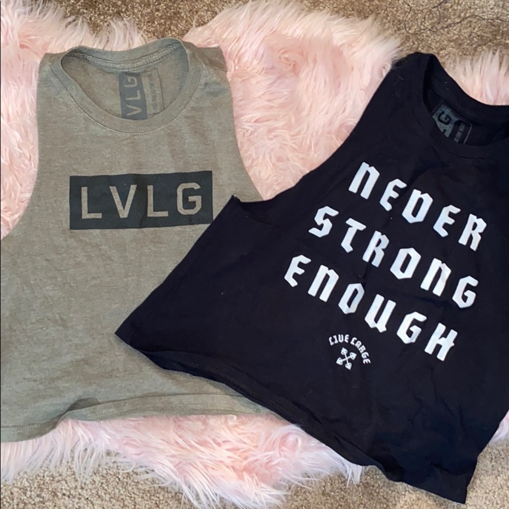 Set of 2 Live Large LVLG Muscle Tanks